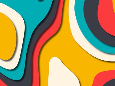 kağıt ile 3D arka plan şekilleri kesim. Soyut kağıt kitap kapağı için şablon arka plan bölmek. Kağıt arka plan kes. Soyut gerçekçi kağıt dekorasyon tasarımı için