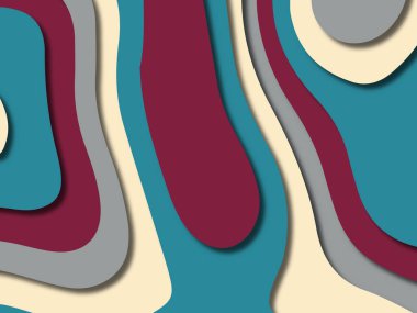 kağıt ile 3D arka plan şekilleri kesim. Soyut kağıt kitap kapağı için şablon arka plan bölmek. Kağıt arka plan kes. Soyut gerçekçi kağıt dekorasyon tasarımı için