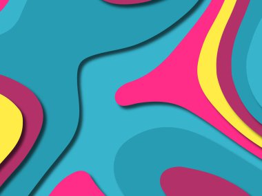 kağıt ile 3D arka plan şekilleri kesim. Soyut kağıt kitap kapağı için şablon arka plan bölmek. Kağıt arka plan kes. Soyut gerçekçi kağıt dekorasyon tasarımı için