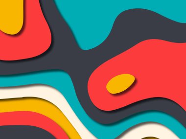 kağıt ile 3D arka plan şekilleri kesim. Soyut kağıt kitap kapağı için şablon arka plan bölmek. Kağıt arka plan kes. Soyut gerçekçi kağıt dekorasyon tasarımı için