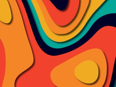 kağıt ile 3D arka plan şekilleri kesim. Soyut kağıt kitap kapağı için şablon arka plan bölmek. Kağıt arka plan kes. Soyut gerçekçi kağıt dekorasyon tasarımı için