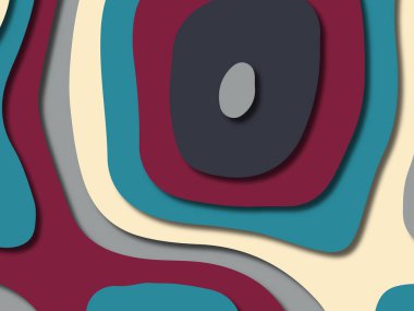 kağıt ile 3D arka plan şekilleri kesim. Soyut kağıt kitap kapağı için şablon arka plan bölmek. Kağıt arka plan kes. Soyut gerçekçi kağıt dekorasyon tasarımı için