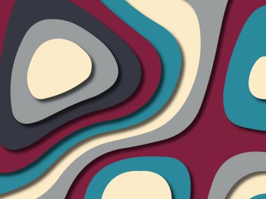 kağıt ile 3D arka plan şekilleri kesim. Soyut kağıt kitap kapağı için şablon arka plan bölmek. Kağıt arka plan kes. Soyut gerçekçi kağıt dekorasyon tasarımı için