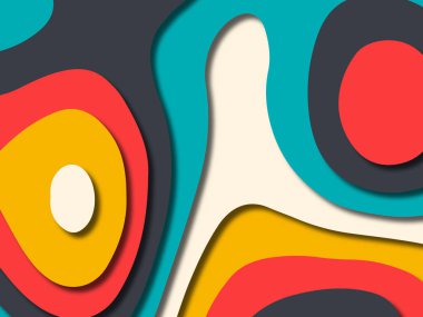 kağıt ile 3D arka plan şekilleri kesim. Soyut kağıt kitap kapağı için şablon arka plan bölmek. Kağıt arka plan kes. Soyut gerçekçi kağıt dekorasyon tasarımı için