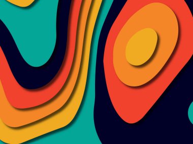 kağıt ile 3D arka plan şekilleri kesim. Soyut kağıt kitap kapağı için şablon arka plan bölmek. Kağıt arka plan kes. Soyut gerçekçi kağıt dekorasyon tasarımı için