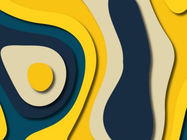 kağıt ile 3D arka plan şekilleri kesim. Soyut kağıt kitap kapağı için şablon arka plan bölmek. Kağıt arka plan kes. Soyut gerçekçi kağıt dekorasyon tasarımı için