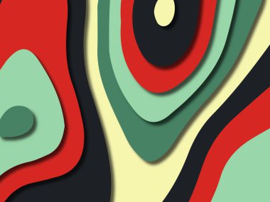 kağıt ile 3D arka plan şekilleri kesim. Soyut kağıt kitap kapağı için şablon arka plan bölmek. Kağıt arka plan kes. Soyut gerçekçi kağıt dekorasyon tasarımı için