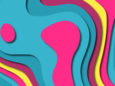 kağıt ile 3D arka plan şekilleri kesim. Soyut kağıt kitap kapağı için şablon arka plan bölmek. Kağıt arka plan kes. Soyut gerçekçi kağıt dekorasyon tasarımı için