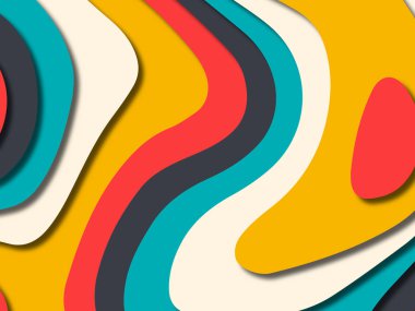 kağıt ile 3D arka plan şekilleri kesim. Soyut kağıt kitap kapağı için şablon arka plan bölmek. Kağıt arka plan kes. Soyut gerçekçi kağıt dekorasyon tasarımı için