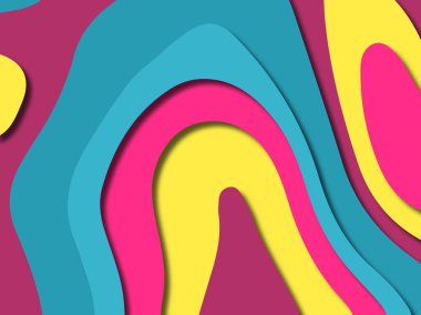 kağıt ile 3D arka plan şekilleri kesim. Soyut kağıt kitap kapağı için şablon arka plan bölmek. Kağıt arka plan kes. Soyut gerçekçi kağıt dekorasyon tasarımı için