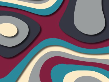 kağıt ile 3D arka plan şekilleri kesim. Soyut kağıt kitap kapağı için şablon arka plan bölmek. Kağıt arka plan kes. Soyut gerçekçi kağıt dekorasyon tasarımı için