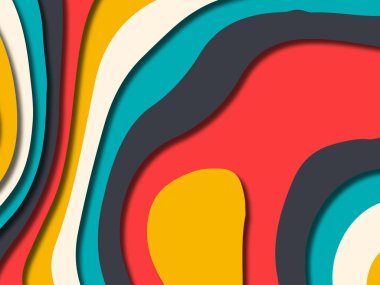 kağıt ile 3D arka plan şekilleri kesim. Soyut kağıt kitap kapağı için şablon arka plan bölmek. Kağıt arka plan kes. Soyut gerçekçi kağıt dekorasyon tasarımı için