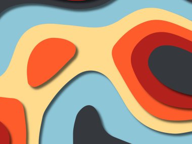 kağıt ile 3D arka plan şekilleri kesim. Soyut kağıt kitap kapağı için şablon arka plan bölmek. Kağıt arka plan kes. Soyut gerçekçi kağıt dekorasyon tasarımı için