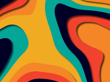 kağıt ile 3D arka plan şekilleri kesim. Soyut kağıt kitap kapağı için şablon arka plan bölmek. Kağıt arka plan kes. Soyut gerçekçi kağıt dekorasyon tasarımı için