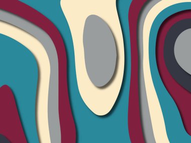 kağıt ile 3D arka plan şekilleri kesim. Soyut kağıt kitap kapağı için şablon arka plan bölmek. Kağıt arka plan kes. Soyut gerçekçi kağıt dekorasyon tasarımı için