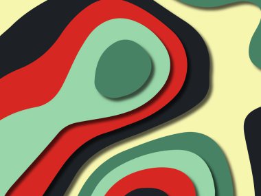 kağıt ile 3D arka plan şekilleri kesim. Soyut kağıt kitap kapağı için şablon arka plan bölmek. Kağıt arka plan kes. Soyut gerçekçi kağıt dekorasyon tasarımı için