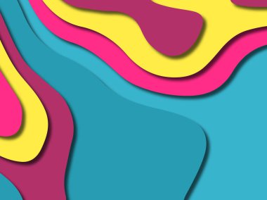 kağıt ile 3D arka plan şekilleri kesim. Soyut kağıt kitap kapağı için şablon arka plan bölmek. Kağıt arka plan kes. Soyut gerçekçi kağıt dekorasyon tasarımı için