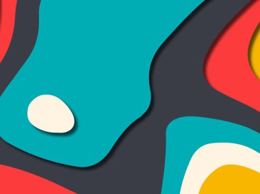 kağıt ile 3D arka plan şekilleri kesim. Soyut kağıt kitap kapağı için şablon arka plan bölmek. Kağıt arka plan kes. Soyut gerçekçi kağıt dekorasyon tasarımı için