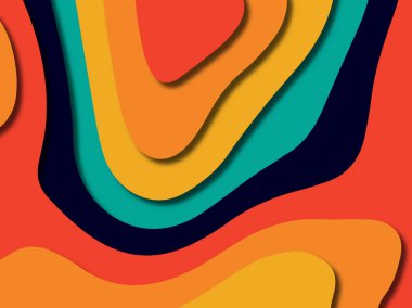 kağıt ile 3D arka plan şekilleri kesim. Soyut kağıt kitap kapağı için şablon arka plan bölmek. Kağıt arka plan kes. Soyut gerçekçi kağıt dekorasyon tasarımı için