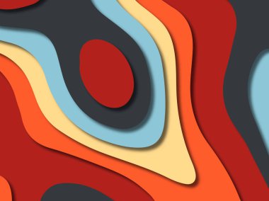 kağıt ile 3D arka plan şekilleri kesim. Soyut kağıt kitap kapağı için şablon arka plan bölmek. Kağıt arka plan kes. Soyut gerçekçi kağıt dekorasyon tasarımı için