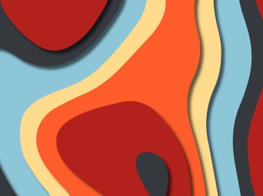 kağıt ile 3D arka plan şekilleri kesim. Soyut kağıt kitap kapağı için şablon arka plan bölmek. Kağıt arka plan kes. Soyut gerçekçi kağıt dekorasyon tasarımı için