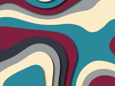 kağıt ile 3D arka plan şekilleri kesim. Soyut kağıt kitap kapağı için şablon arka plan bölmek. Kağıt arka plan kes. Soyut gerçekçi kağıt dekorasyon tasarımı için