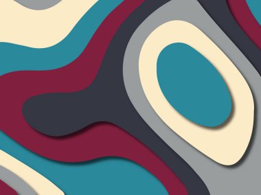 kağıt ile 3D arka plan şekilleri kesim. Soyut kağıt kitap kapağı için şablon arka plan bölmek. Kağıt arka plan kes. Soyut gerçekçi kağıt dekorasyon tasarımı için