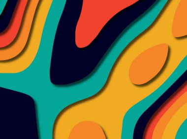 kağıt ile 3D arka plan şekilleri kesim. Soyut kağıt kitap kapağı için şablon arka plan bölmek. Kağıt arka plan kes. Soyut gerçekçi kağıt dekorasyon tasarımı için