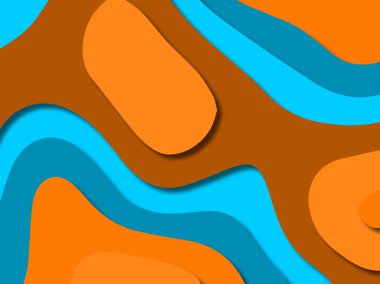 kağıt ile 3D arka plan şekilleri kesim. Soyut kağıt kitap kapağı için şablon arka plan bölmek. Kağıt arka plan kes. Soyut gerçekçi kağıt dekorasyon tasarımı için