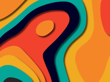 kağıt ile 3D arka plan şekilleri kesim. Soyut kağıt kitap kapağı için şablon arka plan bölmek. Kağıt arka plan kes. Soyut gerçekçi kağıt dekorasyon tasarımı için