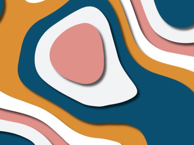 kağıt ile 3D arka plan şekilleri kesim. Soyut kağıt kitap kapağı için şablon arka plan bölmek. Kağıt arka plan kes. Soyut gerçekçi kağıt dekorasyon tasarımı için