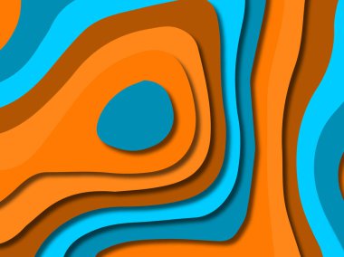 kağıt ile 3D arka plan şekilleri kesim. Soyut kağıt kitap kapağı için şablon arka plan bölmek. Kağıt arka plan kes. Soyut gerçekçi kağıt dekorasyon tasarımı için