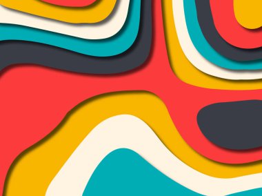 kağıt ile 3D arka plan şekilleri kesim. Soyut kağıt kitap kapağı için şablon arka plan bölmek. Kağıt arka plan kes. Soyut gerçekçi kağıt dekorasyon tasarımı için