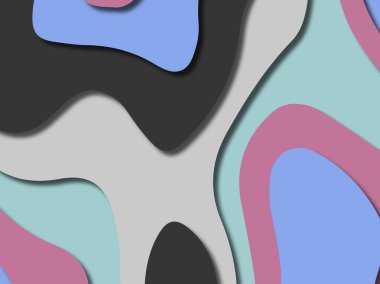 kağıt ile 3D arka plan şekilleri kesim. Soyut kağıt kitap kapağı için şablon arka plan bölmek. Kağıt arka plan kes. Soyut gerçekçi kağıt dekorasyon tasarımı için