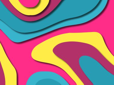 kağıt ile 3D arka plan şekilleri kesim. Soyut kağıt kitap kapağı için şablon arka plan bölmek. Kağıt arka plan kes. Soyut gerçekçi kağıt dekorasyon tasarımı için