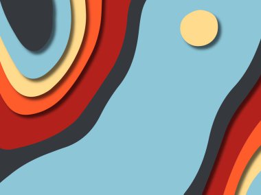 kağıt ile 3D arka plan şekilleri kesim. Soyut kağıt kitap kapağı için şablon arka plan bölmek. Kağıt arka plan kes. Soyut gerçekçi kağıt dekorasyon tasarımı için