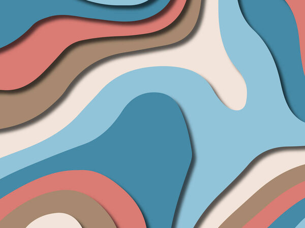 3D abstract background with paper cut shapes.Abstract paper carve template background,for book cover.Paper cut background. Abstract realistic paper decoration for design