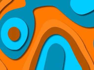 kağıt ile 3D arka plan şekilleri kesim. Soyut kağıt kitap kapağı için şablon arka plan bölmek. Kağıt arka plan kes. Soyut gerçekçi kağıt dekorasyon tasarımı için