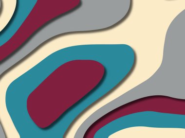 kağıt ile 3D arka plan şekilleri kesim. Soyut kağıt kitap kapağı için şablon arka plan bölmek. Kağıt arka plan kes. Soyut gerçekçi kağıt dekorasyon tasarımı için