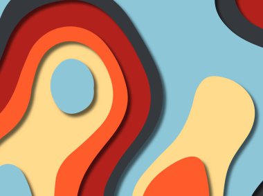 kağıt ile 3D arka plan şekilleri kesim. Soyut kağıt kitap kapağı için şablon arka plan bölmek. Kağıt arka plan kes. Soyut gerçekçi kağıt dekorasyon tasarımı için