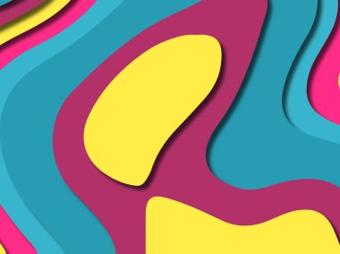 kağıt ile 3D arka plan şekilleri kesim. Soyut kağıt kitap kapağı için şablon arka plan bölmek. Kağıt arka plan kes. Soyut gerçekçi kağıt dekorasyon tasarımı için