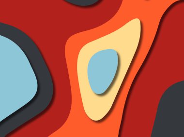 kağıt ile 3D arka plan şekilleri kesim. Soyut kağıt kitap kapağı için şablon arka plan bölmek. Kağıt arka plan kes. Soyut gerçekçi kağıt dekorasyon tasarımı için