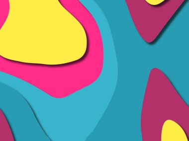 kağıt ile 3D arka plan şekilleri kesim. Soyut kağıt kitap kapağı için şablon arka plan bölmek. Kağıt arka plan kes. Soyut gerçekçi kağıt dekorasyon tasarımı için