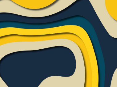 kağıt ile 3D arka plan şekilleri kesim. Soyut kağıt kitap kapağı için şablon arka plan bölmek. Kağıt arka plan kes. Soyut gerçekçi kağıt dekorasyon tasarımı için