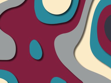 kağıt ile 3D arka plan şekilleri kesim. Soyut kağıt kitap kapağı için şablon arka plan bölmek. Kağıt arka plan kes. Soyut gerçekçi kağıt dekorasyon tasarımı için