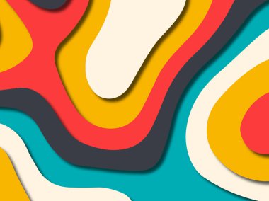 kağıt ile 3D arka plan şekilleri kesim. Soyut kağıt kitap kapağı için şablon arka plan bölmek. Kağıt arka plan kes. Soyut gerçekçi kağıt dekorasyon tasarımı için