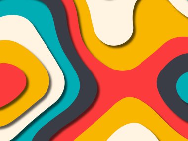 kağıt ile 3D arka plan şekilleri kesim. Soyut kağıt kitap kapağı için şablon arka plan bölmek. Kağıt arka plan kes. Soyut gerçekçi kağıt dekorasyon tasarımı için