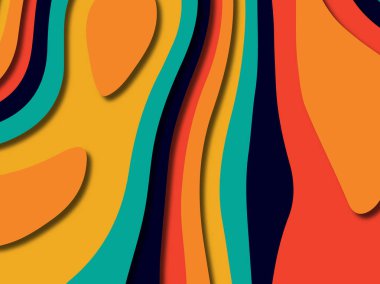 kağıt ile 3D arka plan şekilleri kesim. Soyut kağıt kitap kapağı için şablon arka plan bölmek. Kağıt arka plan kes. Soyut gerçekçi kağıt dekorasyon tasarımı için