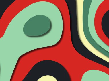 kağıt ile 3D arka plan şekilleri kesim. Soyut kağıt kitap kapağı için şablon arka plan bölmek. Kağıt arka plan kes. Soyut gerçekçi kağıt dekorasyon tasarımı için