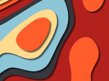 kağıt ile 3D arka plan şekilleri kesim. Soyut kağıt kitap kapağı için şablon arka plan bölmek. Kağıt arka plan kes. Soyut gerçekçi kağıt dekorasyon tasarımı için